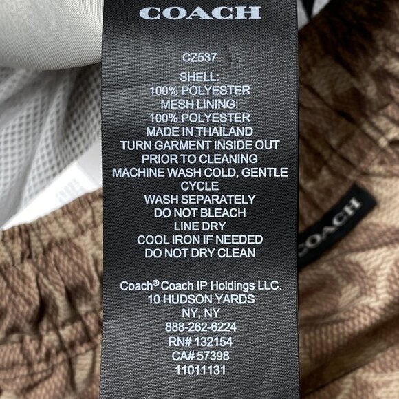 Coach Signature Logo Swim Shorts • Size S • Tan • Mesh-Lined Trunks - Picture 3 of 9